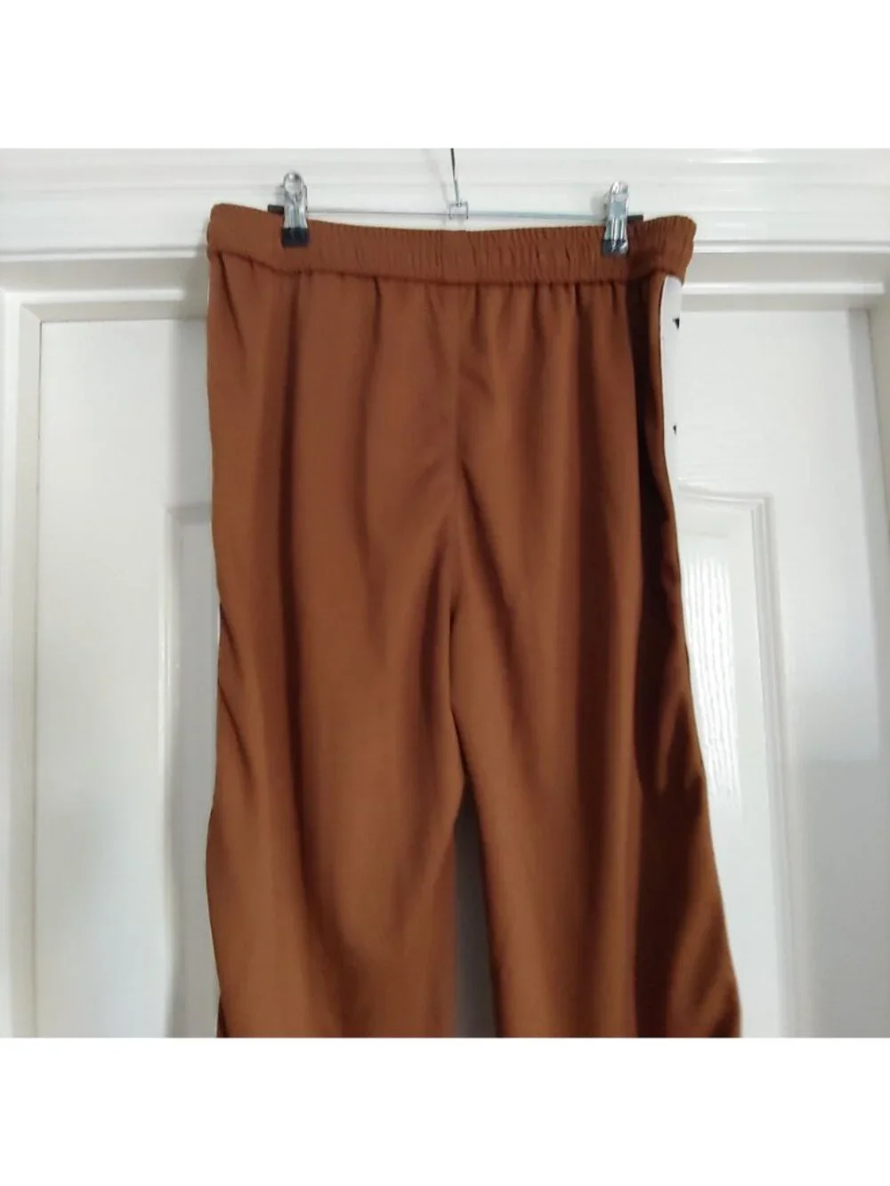 Mens Track Pants Side Tape Cross Streetwear Loungewear Y2K Chocolate Brown M